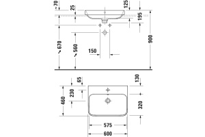 Раковина Duravit Happy D.2 Plus 2360601300 60 см - 2