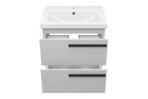 Тумба с раковиной Misty Ненси 60 серая матовая - 2