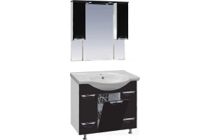 Тумба под раковину Misty Жасмин 95 черная глянцевая - 2