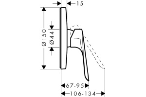 71603000 HG Logis E смеситель для душа (внешняя часть) - 2
