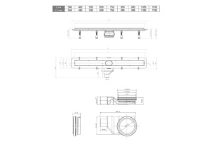 Душевой лоток Pestan Confluo Frameless Line 550 black glass - 2