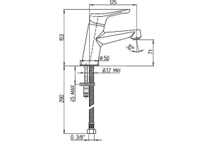 Смеситель для раковины Paini Bios 05CR205/574 с гигиеническим душем - 2