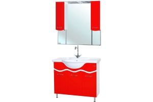 Мебель для ванной Bellezza Мари 105 белая/красная