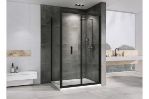 Душевой уголок Abber Sonnenstrand 120x100 профиль черный стекло прозрачное - 2