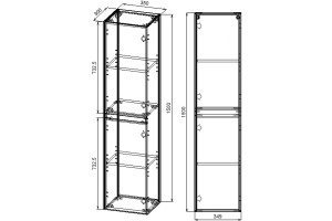 Шкаф-пенал Vincea Chiara 150х35 серый - 3