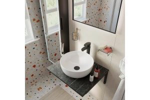 Мебель для ванной DIWO Элиста 60 чёрный мрамор, с раковиной Moduo 40 RING - 3