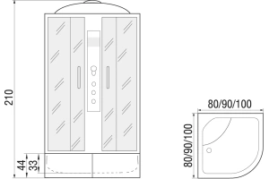 Душевая кабина с поддоном River Dunay XL 100/44 TH (10000006193) - 3