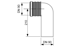 Отвод для унитаза TECEprofil 90° – DN 90/90 - 2