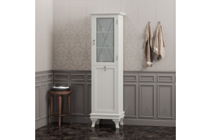 Шкаф-пенал Opadiris Борджи R слоновая кость, с бельевой корзиной