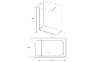 Душевая перегородка RGW Walk In WA-010 70х195 профиль хром стекло прозрачное - 3
