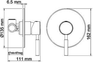 Смеситель Wasserkraft Wern 4251 С ВНУТРЕННЕЙ ЧАСТЬЮ, для душа - 2