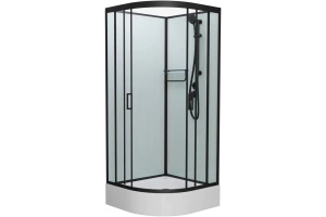 Душевая кабина Frank 90х90 черная стекло матовое