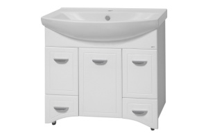 Тумба с раковиной напольная Misty Дрея 86 белая глянцевая - 2