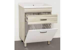 Тумба с раковиной Style Line Ориноко 60 с бельевой корзиной, белая, ориноко - 3