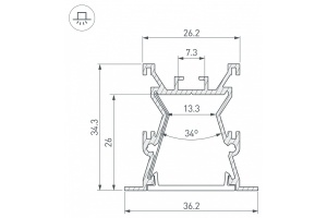Профиль с рассеивателем Arlight ALU-WIDE-FL-H35-2000 ANOD+FROST 027887 - 3