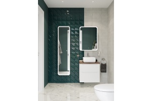 Тумба с раковиной STWORKI Берген 60 белая с темной столешницей, City 1 - 3