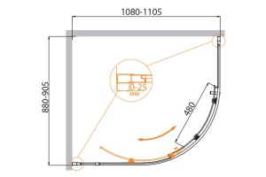 Душевой уголок Cezares Molveno 110х90 (MOLVENO-RH-1-110/90-C-Cr-IV) - 2