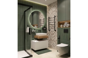 Мебель для ванной STWORKI Ольборг 60 столешница дуб французский, без отверстий, с тумбой 80, с раковиной STWORKI Soul 1 белой - 2