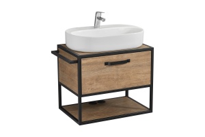 Тумба с раковиной Одри 62 Aquaton Лофт Фабрик 65 темное дерево