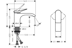 Смеситель для раковины Hansgrohe Vivenis 80 черный матовый - 2