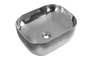 Раковина накладная CeramaLux NC 50 см серебро (D1302H009)