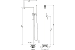 Смеситель напольный для ванны с душем Timo Selene 2210/00Y-CR хром - 3