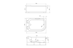 Ванна акриловая Royal Bath Norway De Luxe 180х120 L с гидромассажем белый - 2