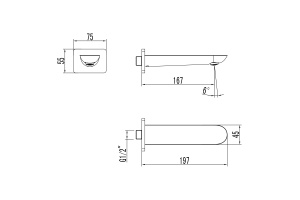 Наполнитель для ванны Lemark LM4981CW встраиваемый, 167 мм, для LM4922CW, хром/белый - 2