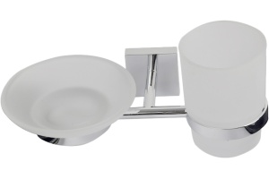 Подстаканник и мыльница, матовое стекло, латунь,  Edifice, IDDIS, EDIMBG0i57