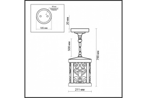 Уличный подвесной светильник Odeon Light Nature Lagra 2286/1 - 3