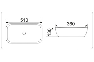 Накладная раковина Gid  42.5 см (Nc360) - 2