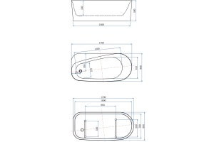 Акриловая ванна Allen Brau Infinity 3 170x78, белая матовая - 2