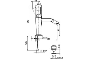 Смеситель Webert Opera OA830102010 золото, для раковины - 2
