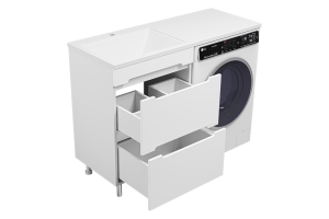 Тумба под стиральную машину Misty Байкал 55 белая глянцевая - 3