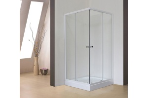 Душевой уголок Royal Bath HP 90х90 с поддоном профиль белый стекло прозрачное - 2