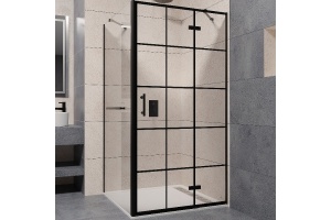 Душевой уголок RGW Passage PA-77-1B R 120x80 профиль черный стекло прозрачное