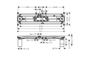 AX ShowerHeaven Скрытая часть для ShowerHeaven 1200 /300, 4jet - 2