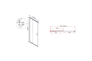 Душевая дверь в нишу Vincea Garda 100х190 профиль сталь стекло прозрачное - 3