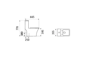 Унитаз-компакт Ceramalux белый (1215-P) - 2
