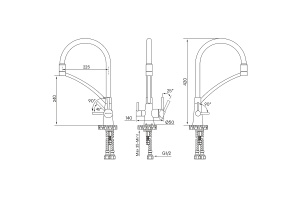 Смеситель для кухни Paulmark Siegen темный хром - 3