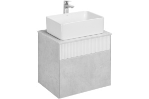 Тумба с раковиной Aquaton Марбл 60 белый-серый