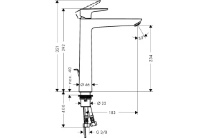 Смеситель Hansgrohe Talis E 71716990 для раковины с донным клапаном - 2