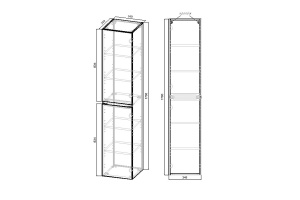 Шкаф-пенал Vincea Fine 170х35 светлое дерево - 3
