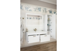 Тумба с раковиной Sanflor Ванесса 105 подвесная, белая - 3