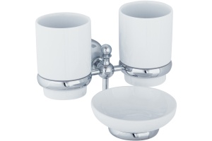 Стакан Veragio Gialetta VR.GIL-6443.CR двойной, с мыльницей, хром