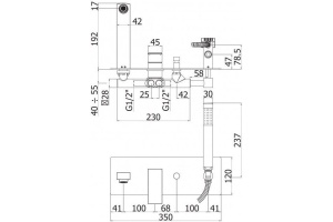 Смеситель Cezares Effect VDM2-01 С ВНУТРЕННЕЙ ЧАСТЬЮ, для ванны с душем - 2
