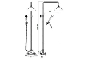 Душевая стойка Cezares Retro CD 01 - 2