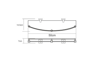 Dill K-3944 Полка стеклянная с бортиком - 3