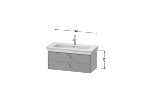 DURAVIT (White Tulip) Тумба подвесная 984 x 458 мм, для # 236310, с двумя выдвижными ящиками, с ручками, цвет белый глянцевый - 2