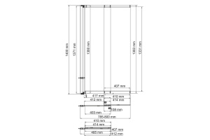 Шторка на ванну Wasserkraft Main 80х140 профиль хром стекло прозрачное - 3